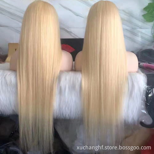 Wholesale 150 Density Platinum Honey Blonde 613 Full Lace Wig Human Hair,Virgin Blonde Straight 613 Wig,Brazilian Ash Blonde Wig